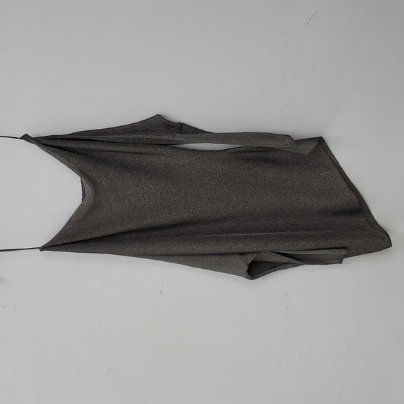 Reiss ISLA METALLIC ASYMMETRIC TOP Charcoal M - Picture 7 of 8